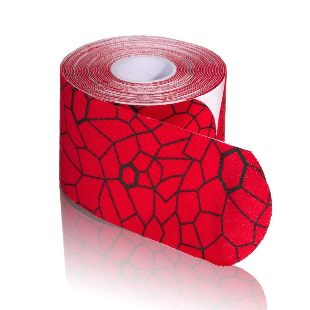 imageTHERABAND Kinesiology Tape Waterproof Physio Tape for Relief Muscle amp Joint Support Standard Roll with XactStretch Application Indicators 2 X 10 Strips 20 Precut Strips Hot RedBlackHot RedBlack