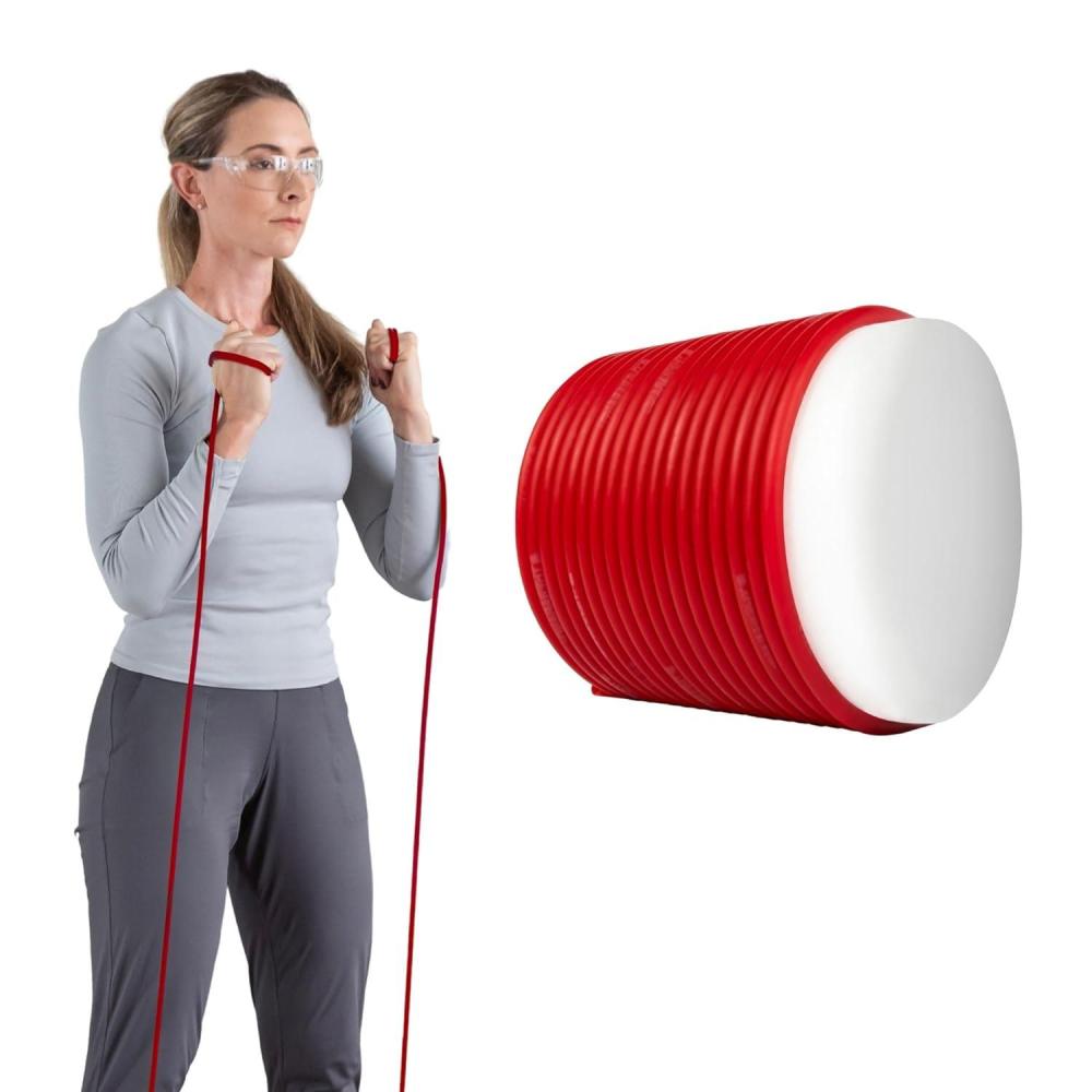 imageTHERABAND Latex Resistance Tubing Green Heavy Level 3 100 ft Roll Professional Grade Resistance Band for Exercise Upper and Lower Body Workouts CuttoLength ColorCoded LevelsLevel 2 Medium Red