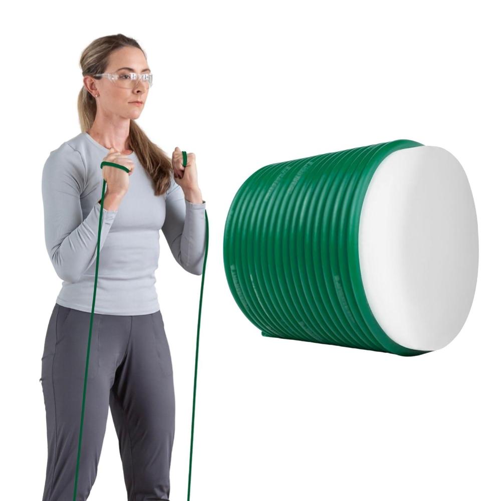 imageTHERABAND Latex Resistance Tubing Green Heavy Level 3 100 ft Roll Professional Grade Resistance Band for Exercise Upper and Lower Body Workouts CuttoLength ColorCoded LevelsLevel 3 Heavy Green