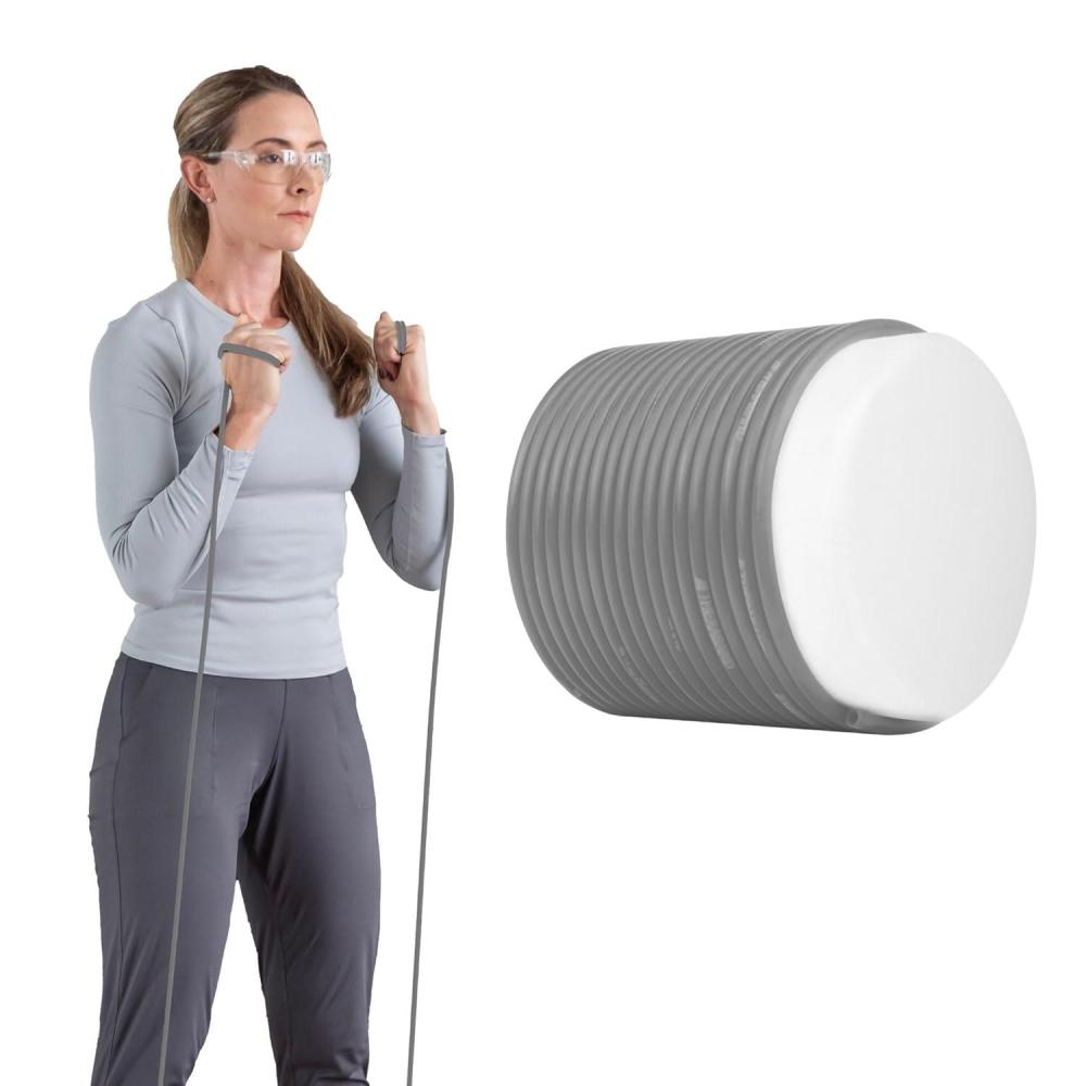 imageTHERABAND Latex Resistance Tubing Tan Extra Light Level 0 100 ft Roll Professional Grade Resistance Band for Exercise Upper and Lower Body Workouts CuttoLength ColorCoded LevelsLevel 6 Super Heavy Silver