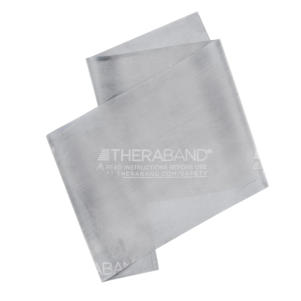imageTHERABAND Professional Latex Resistance Bands Individual 6 Ft Elastic Band for Upper amp Lower Body Exercise Physical Therapy Pilates AtHome Workouts 6 Foot Silver Super Heavy Level 7