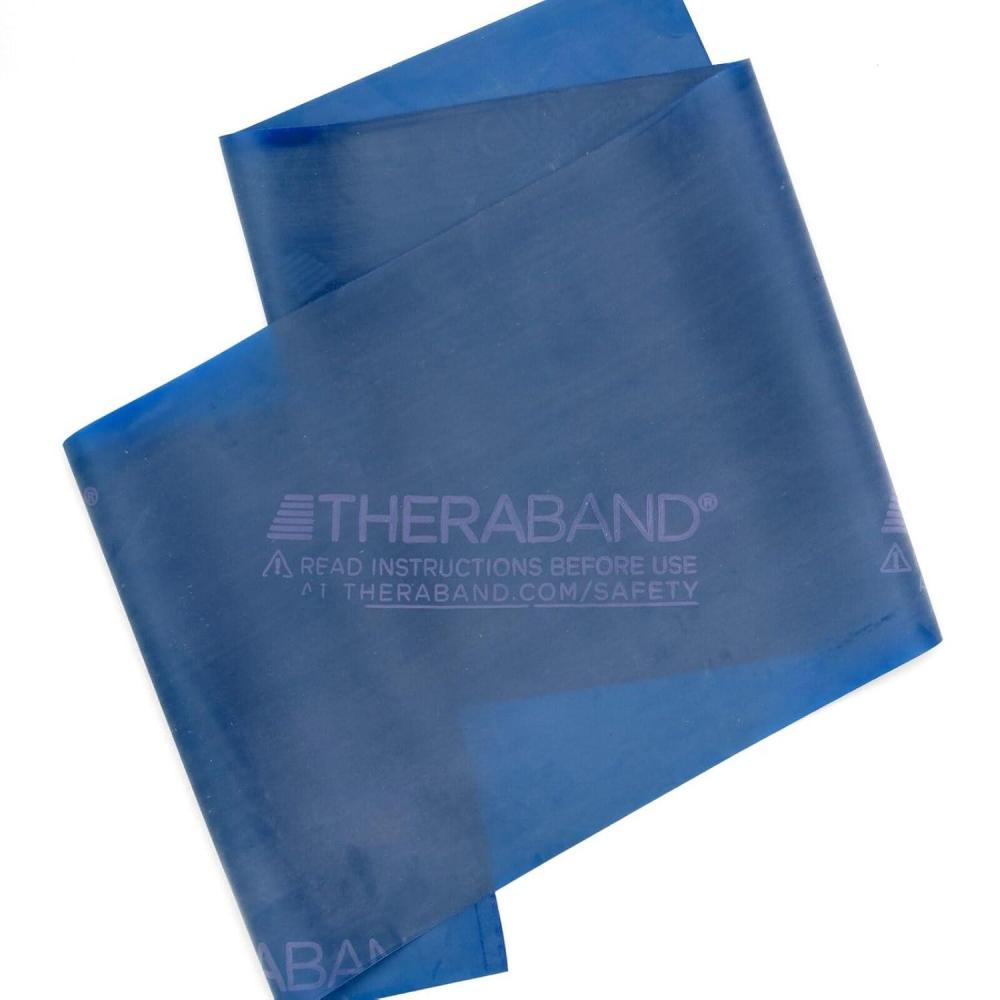 imageTHERABAND Professional Latex Resistance Bands Individual 6 Ft Elastic Band for Upper amp Lower Body Exercise Physical Therapy Pilates Home Workouts 6 Foot Blue Extra Heavy Level 5