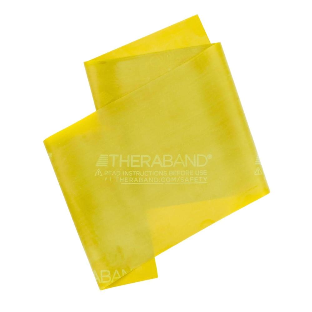 imageTHERABAND Professional Resistance Band 6 Ft Light Yellow Level 1 Latex Exercise Band for Physical Therapy Strength Training Pilates amp Home Workouts