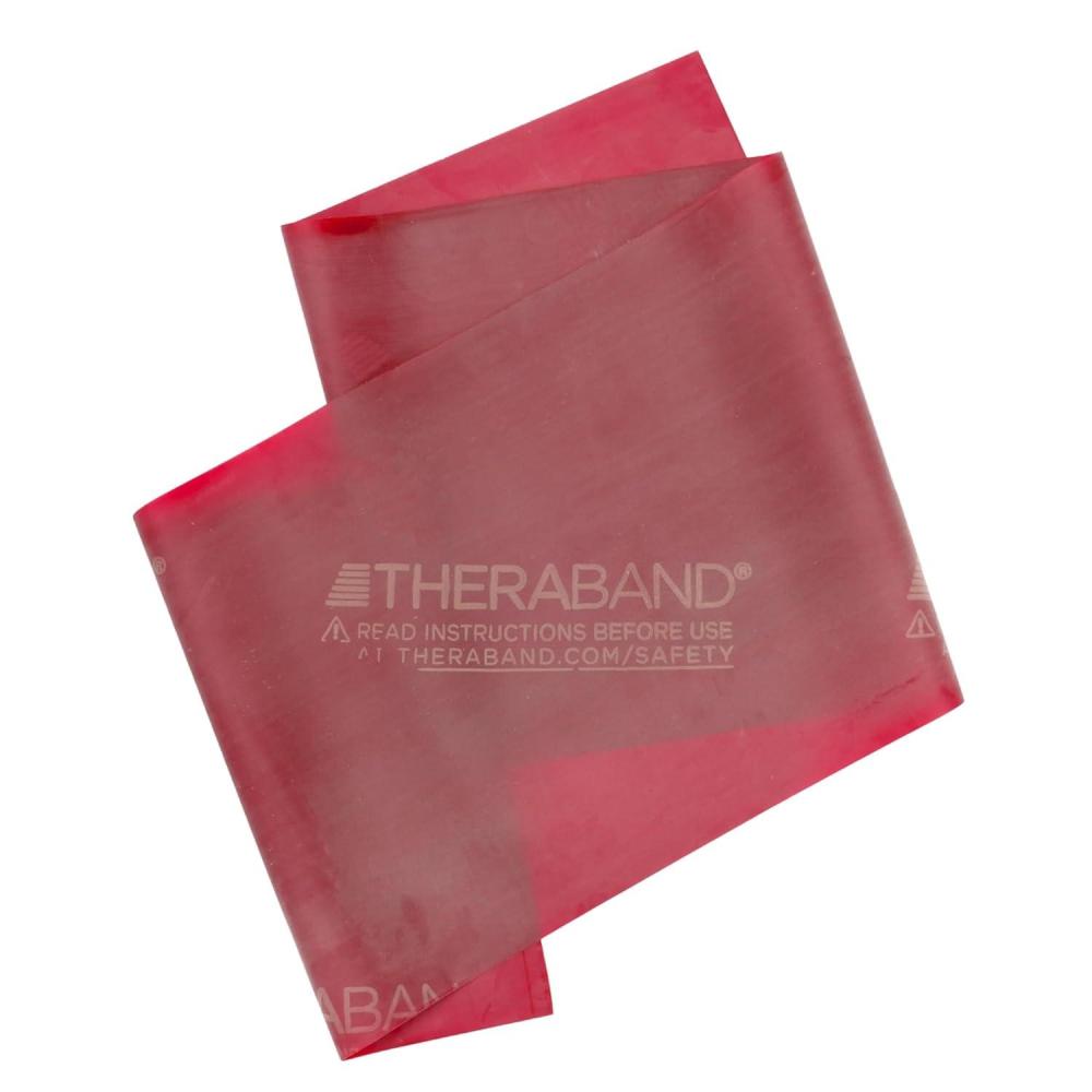 imageTHERABAND Professional Resistance Band 6 Ft Medium Red Level 3 Latex Exercise Band for Physical Therapy Strength Training Pilates amp Home Workouts