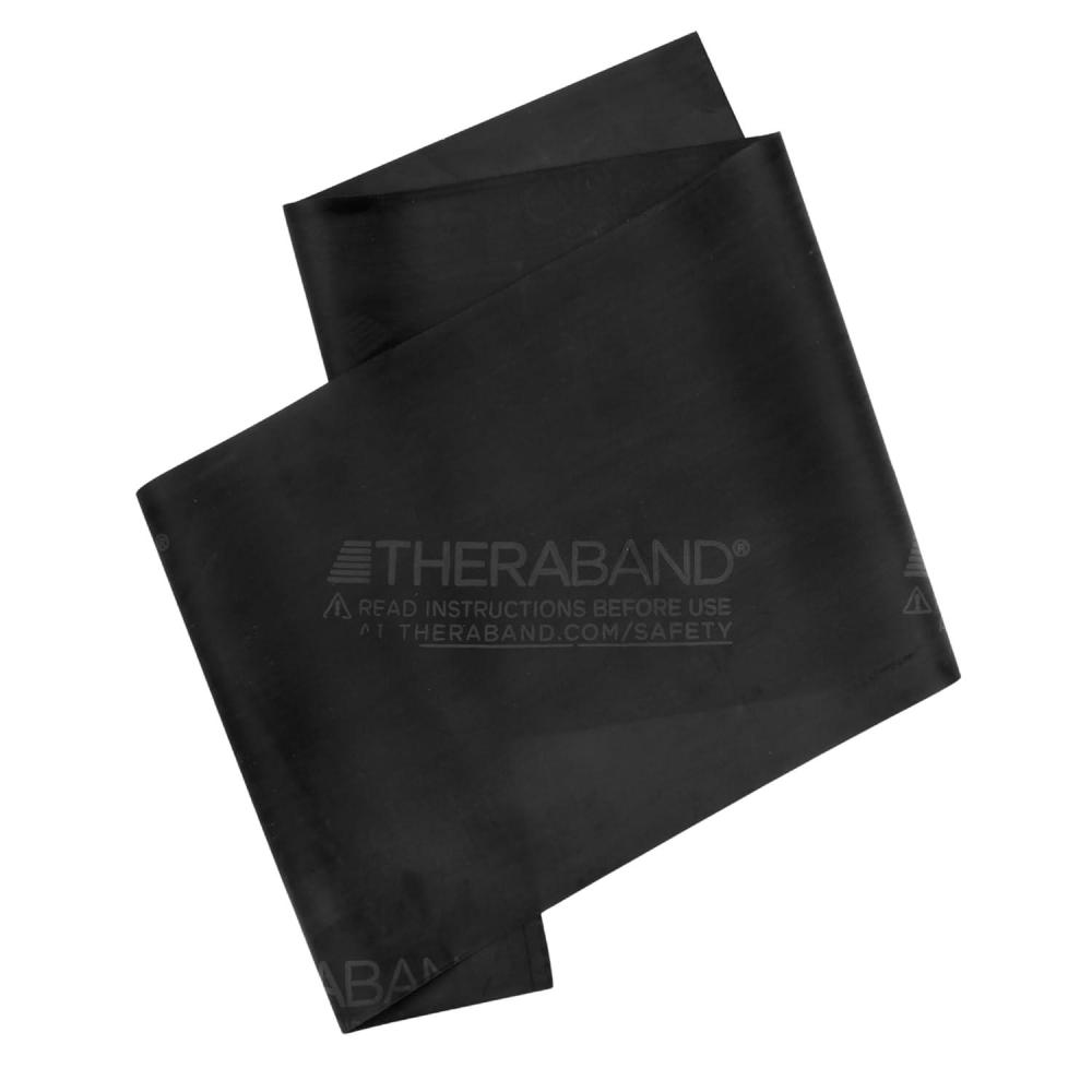 imageTHERABAND Professional Resistance Band 6 Ft Special Heavy Black Level 6 Latex Exercise Band for Physical Therapy Strength Training Pilates amp Home Workouts