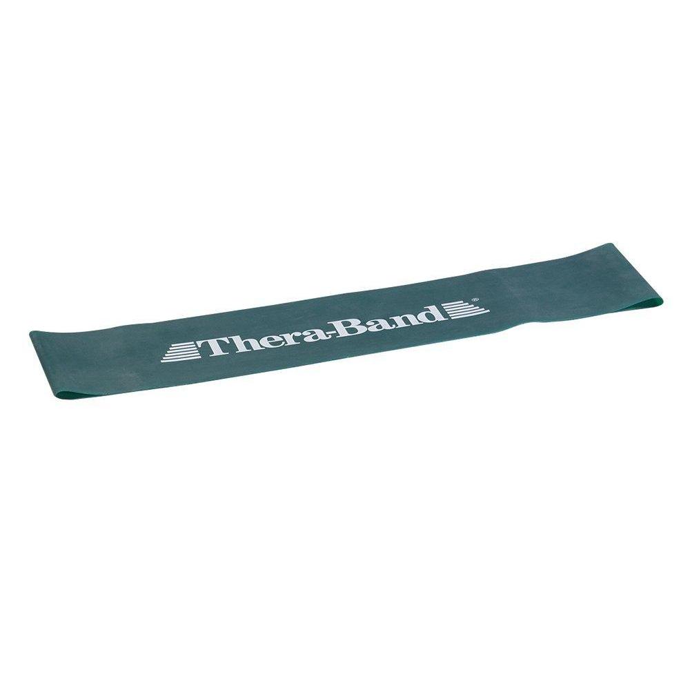 imageTHERABAND Resistance Band Loop Professional Latex Mini Band Lower Pilates Crossfit Yoga Stretching Physical Therapy Strength Training without Weights 8 Inch Green Heavy Intermediate Level 1