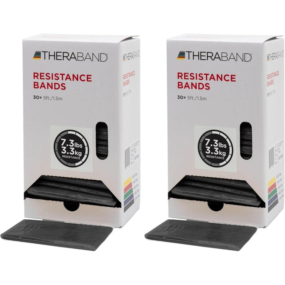 imageTHERABAND Resistance Bands 5 Foot 15 or 30 Count Professional Latex Elastic Bands for Upper amp Lower Body Exercise Physical Therapy Pilates Home Workouts amp Rehab1 Box of 30 Pack of 2