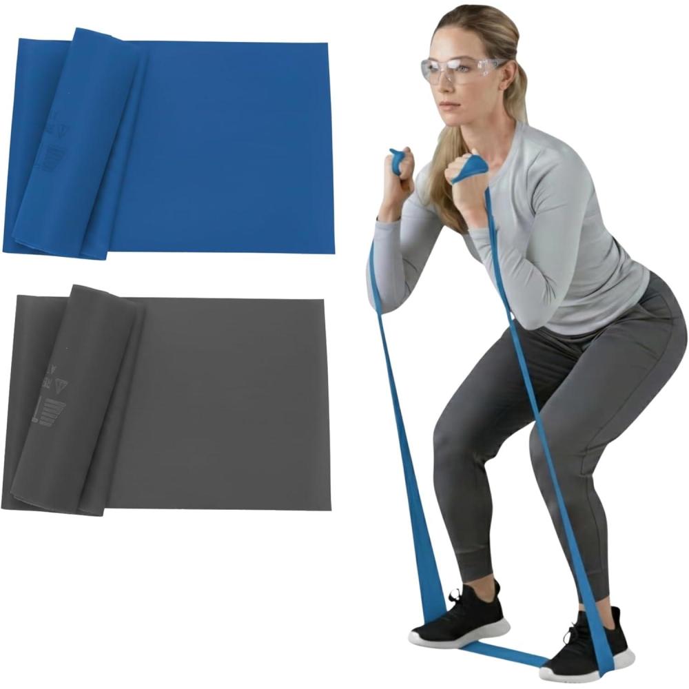 imageTHERABAND Resistance Bands Set Elastic Bands for Exercise amp Physical Therapy Strength Training for Upper amp Lower Body FitnessLatex
