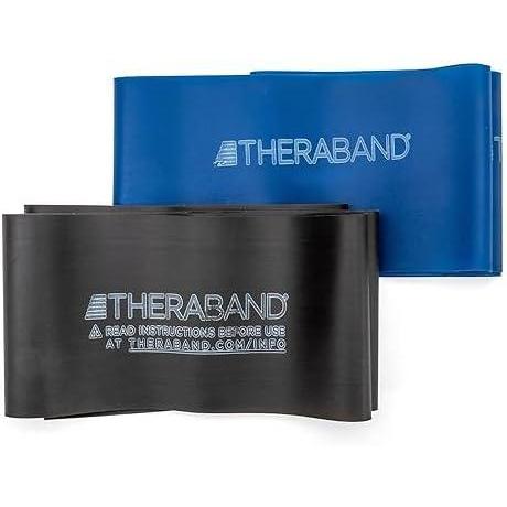 imageTHERABAND Resistance Bands Set Professional NonLatex Elastic BandBlueBlack Advanced Set 1