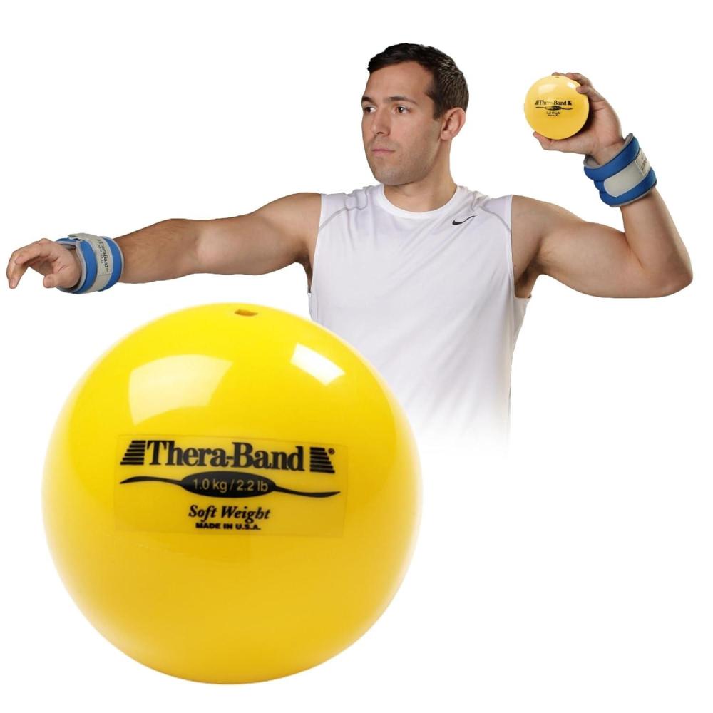 imageTHERABAND Soft Weight 22 Lb 45 BallShaped Isotonic Exercise Balls for Physical Therapy Weighted Ball Set for Pilates Shoulder Strength amp Rehab ColorCoded Portable amp Easy to Grip