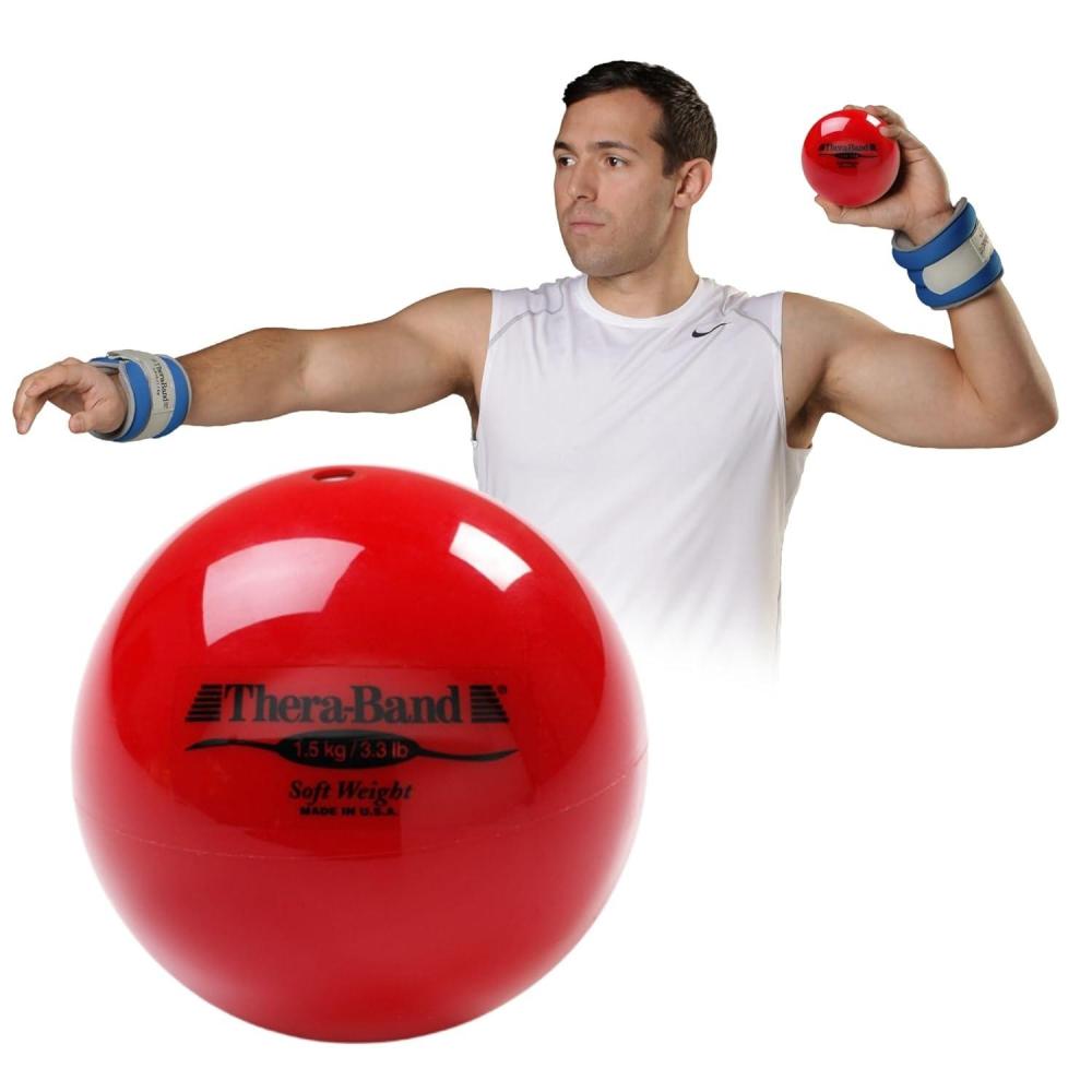 imageTHERABAND Soft Weight 33 Lb 45 BallShaped Isotonic Exercise Balls for Physical Therapy Weighted Ball Set for Pilates Shoulder Strength amp Rehab ColorCoded Portable amp Easy to Grip