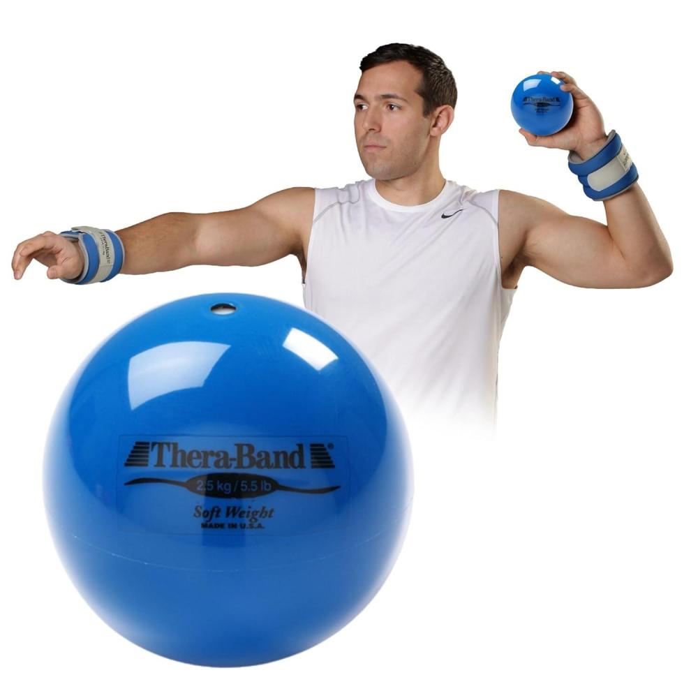 imageTHERABAND Soft Weight 55 Lb 45 BallShaped Isotonic Exercise Balls for Physical Therapy Weighted Ball Set for Pilates Shoulder Strength amp Rehab ColorCoded Portable amp Easy to Grip
