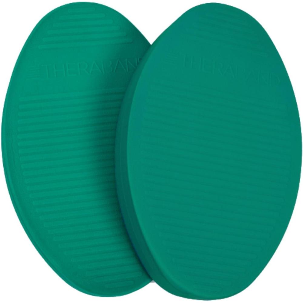 imageTHERABAND Stability Trainer Pad Beginner Level Firm Set of 2 Green Foam Balance Pad for Physical Therapy Exercise Pad for Core Strength Lightweight NonSlip Balance Trainer Portable Foam Pad for Home or Clinic Use
