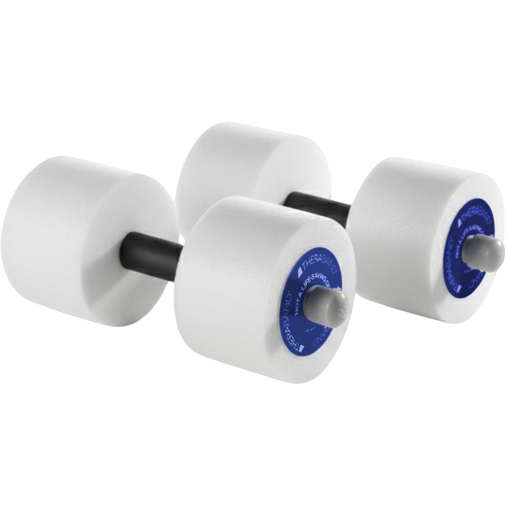 imageTHERABAND Water Weights Aquatic Dumbbells for Pool Fitness Pair Blue Heavy Resistance Level for Pool Exercise and Water Aerobics for Adults Foam Pool Weights for Therapy and Fitness Workouts