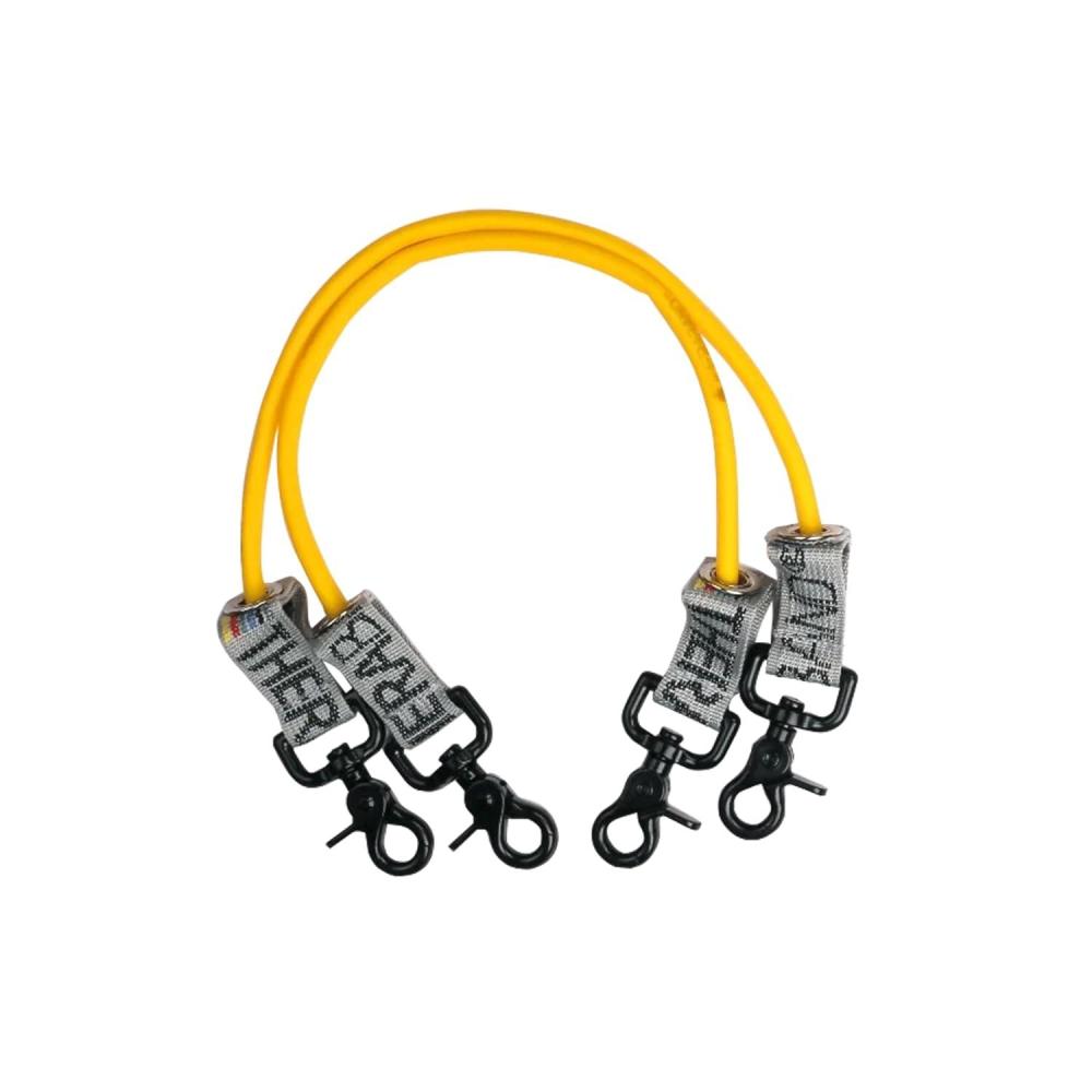 imageTHERABAND Wellness Station Professional Latex Resistance Tubing With Connectors for Physical Therapy Exercise Station for Rehab Pilates Set of 2 12 Inch Blue Extra Heavy Intermediate Level 2Yellow Thin