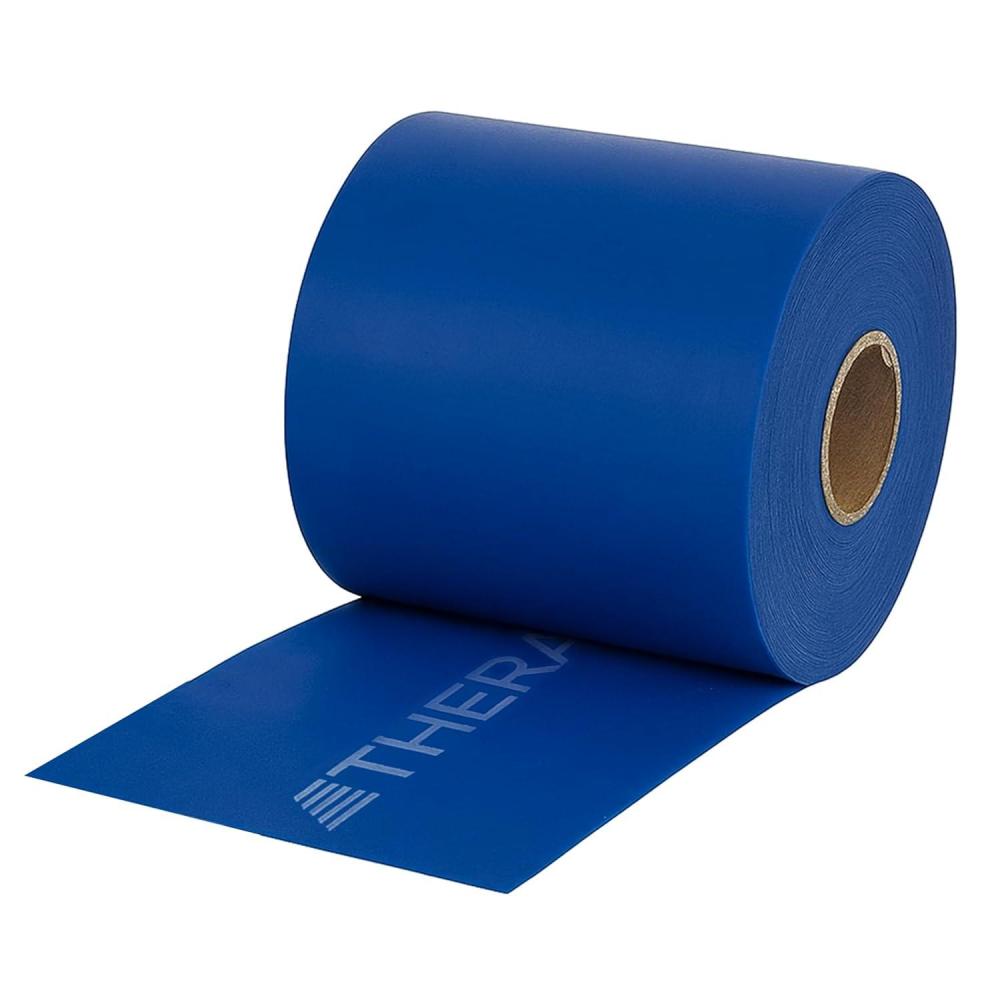 imageTheraBand LatexFree Resistance Band for Pilates Home Gym Rehab Professional Physical Therapy amp Fitness Equipment Resistance Training 229 Metre Blue Extra HeavyBlue Extra Heavy