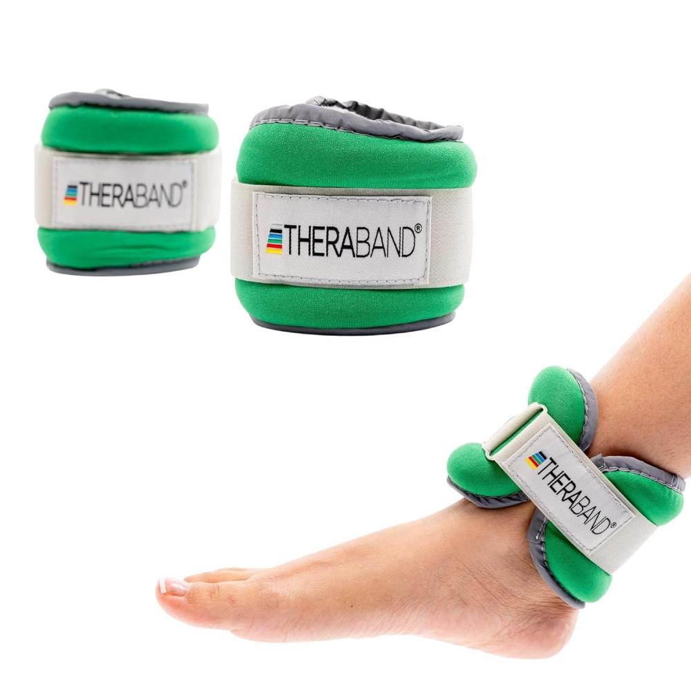 imageTheraband 25871 Comfort Fit Ankle amp Wrist Cuff Wrap Weight Set 15lbs Green