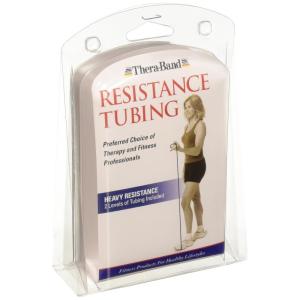 THERABAND 21313 Professional Resistance Tube, Blue & Black, Heavy, 5′ Length