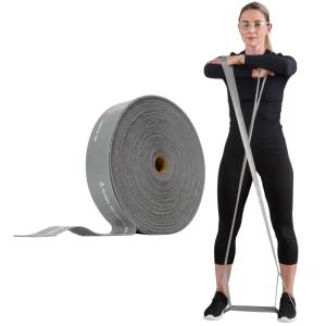 THERABAND CLX Resistance Band with Loops, 25 Yard Band, Silver, Super Heavy, Non-Latex, Elastic Band for Exercise, Mobility & Rehab, Stretching, Home Workouts, Color-Coded for Easy Resistance Levels