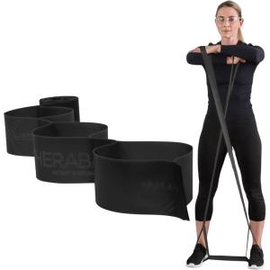 THERABAND CLX Resistance Band with Loops, 5-Foot Band(Level 5 / Special Heavy – Black)