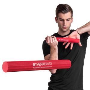 THERABAND FlexBar Resistance Bar, Medium, Green Flex Therapy Bar for Physical Therapy, Wrist & Forearm Exercise Equipment, Non Slip Grip, Compact Design(Red – Light)