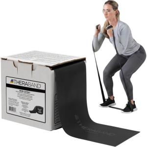 THERABAND Resistance Band, Gold, Max, 25-Yard Roll, Latex-Free, Elastic Band for Exercise, Physical Therapy, Yoga, Pilates, Stretching, Home Workouts, Color-Coded for Easy Resistance Levels(Black)