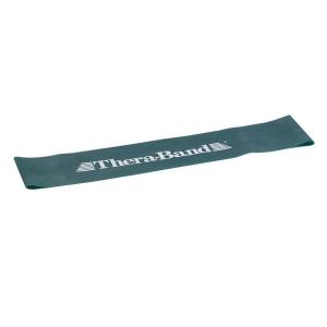 THERABAND Resistance Band Loop, Professional Latex Mini Band for Lower Pilates, Crossfit, Yoga, Stretching, Therapy, Strength Training without Weights, 18 Inch, Green, Heavy, Intermediate Level 1