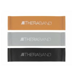 THERABAND Resistance Band Loop Set, 8″ Workout Bands for Strength Training, Stretching & Physical Therapy, Set of 4 Color-Coded Exercise Bands with Varying Resistance Levels, Portable & Durable(Black/Silver/Gold)
