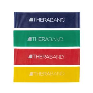 THERABAND Resistance Band Loop Set, 8″ Workout Bands for Strength Training, Stretching & Physical Therapy, Set of 4 Color-Coded Exercise Bands with Varying Resistance Levels, Portable & Durable(Yellow/Red/Green/Blue)