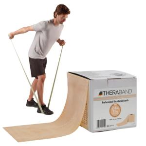 THERABAND Resistance Band, Yellow, Light, 50-Yard Roll, Latex-Free, Elastic Band for Exercise, Physical Therapy, Yoga, Pilates, Stretching, Home Workouts, Cut-to-Length, Color-Coded Levels(Tan – Extra Thin)