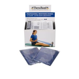 THERABAND Resistance Bands, 5 Foot, 15 Count Professional Latex Elastic Bands For Upper & Lower Body Exercise, Physical Therapy, Pilates, Home Workouts, & Rehab, Special Heavy Black, Advanced, Level 5(Blue)
