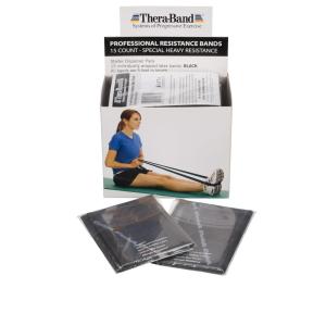 THERABAND Resistance Bands, 5 Foot, 15 Count Professional Latex Elastic Bands For Upper & Lower Body Exercise, Physical Therapy, Pilates, Home Workouts, & Rehab, Special Heavy Black, Advanced, Level 5(Black)