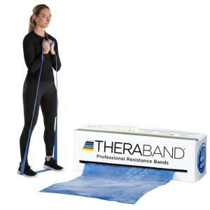 THERABAND Resistance Bands, 6 Yard Roll Professional Latex Elastic Band For Upper & Lower Body, Core Exercise, Physical Therapy, Pilates, Home Workouts, Rehab, Blue, Extra Heavy, Level 5