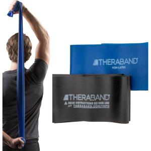 THERABAND Resistance Bands Set, Elastic Bands for Exercise & Physical Therapy, Strength Training for Upper & Lower Body Fitness(Non-Latex)