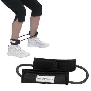 THERABAND Resistance Tubes, Professional Latex Elastic Tubing For Physical Therapy, Lower Pilates, At-Home Workouts, & Rehab, 12 Inch, Padded Cuffs, Black, Special Heavy, Advanced Level 1