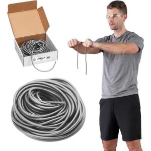 THERABAND Resistance Tubing, Silver, Super Heavy, Level 6, 100 ft Roll, Latex-Free, Professional-Grade Exercise Tube for Body & Core Workouts, Cut-to-Length, Color-Coded, Lightweight & Versatile