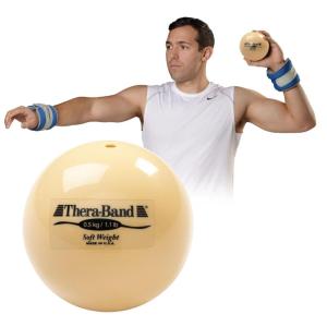 THERABAND Soft Weight 1.1 Lb, 4.5″ Ball-Shaped Isotonic Exercise Balls for Physical Therapy, Weighted Ball Set for Pilates, Shoulder Strength & Rehab, Color-Coded, Portable & Easy to Grip