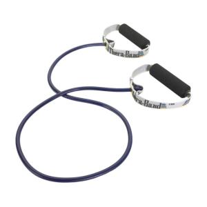 Theraband 13080 Professional Latex Resistance Tubing with Handles for Physical Therapy, 50″ Length, Black, Extra Heavy, Blue