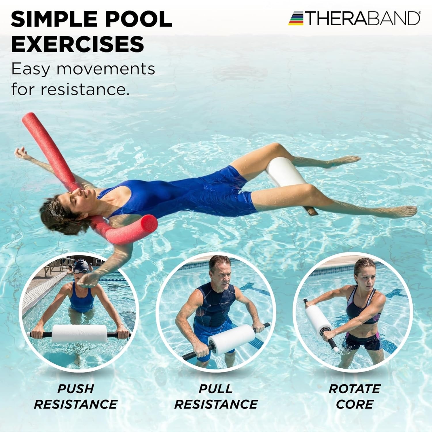 imageTHERABAND Aquafins Water Aerobics Equipment for Pool Exercise Aquatic Resistance Training Fins for Upper amp Lower Body Workout Includes 2 Fins Mesh Bag amp Exercise GuideAccessories