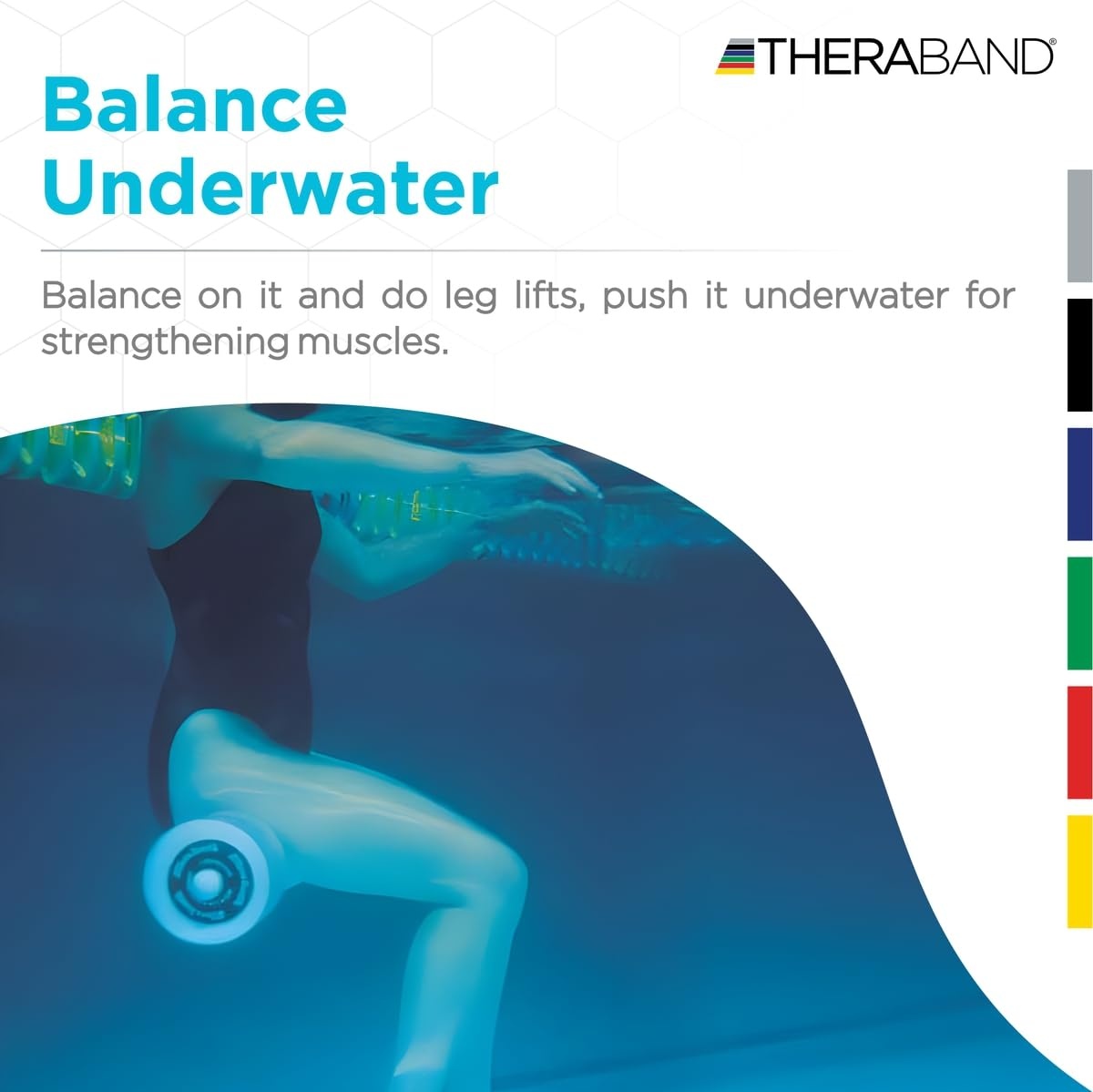 imageTHERABAND Aquafins Water Aerobics Equipment for Pool Exercise Aquatic Resistance Training Fins for Upper amp Lower Body Workout Includes 2 Fins Mesh Bag amp Exercise GuideSwim Bar