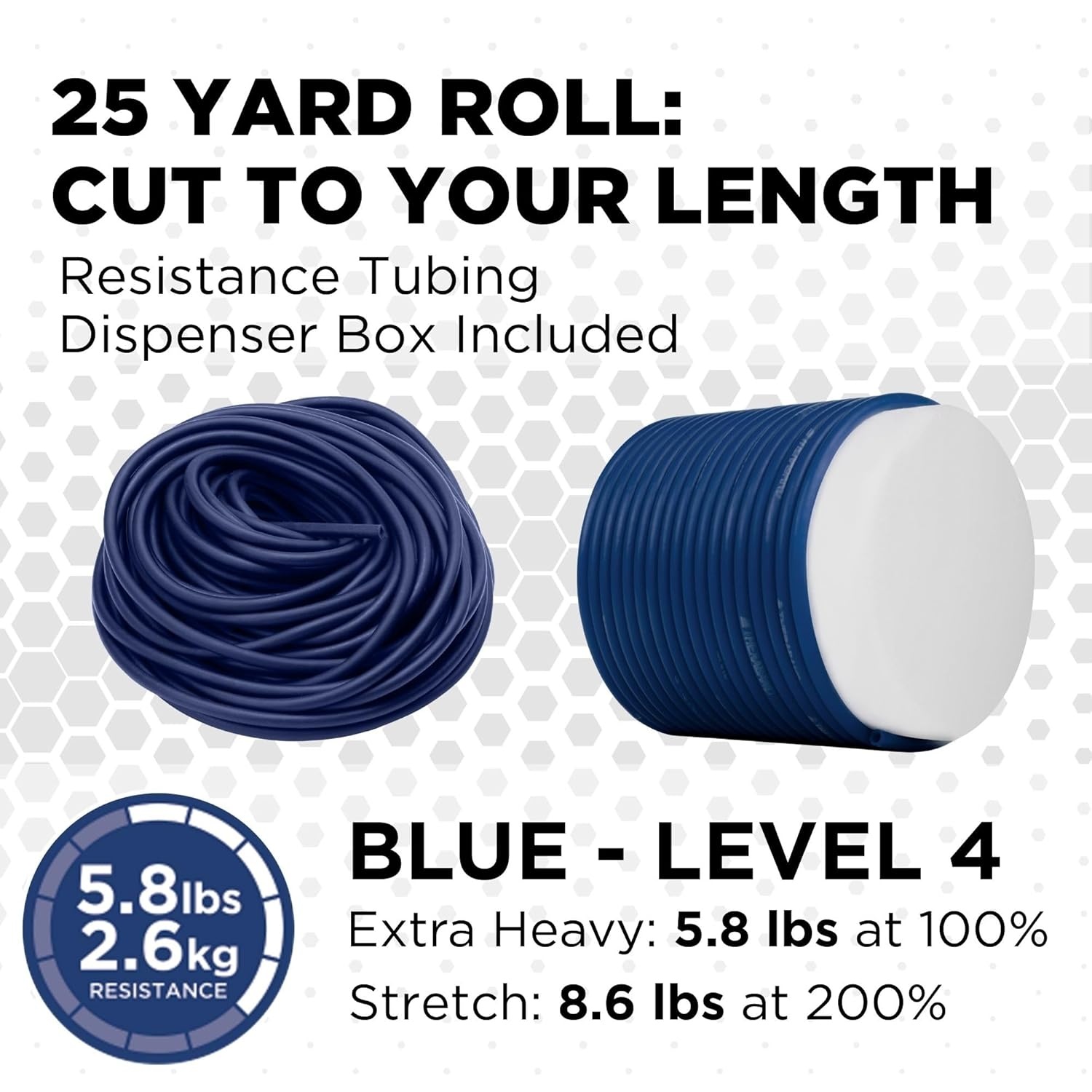 imageTHERABAND Latex Resistance Tubing Silver Super Heavy Level 6 100 ft Roll Professional Grade Resistance Band for Exercise Upper and Lower Body Workouts CuttoLength ColorCoded LevelsLevel 4 Extra Heavy Blue