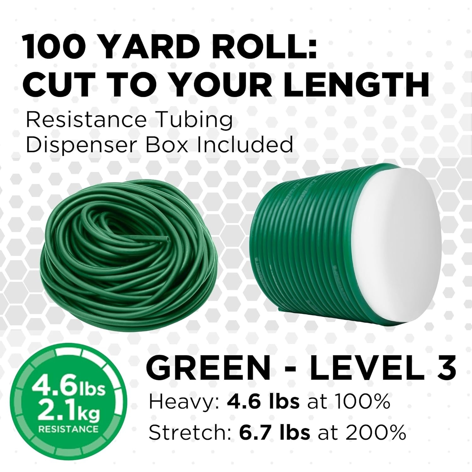 imageTHERABAND Latex Resistance Tubing Silver Super Heavy Level 6 100 ft Roll Professional Grade Resistance Band for Exercise Upper and Lower Body Workouts CuttoLength ColorCoded LevelsLevel 3 Heavy Green