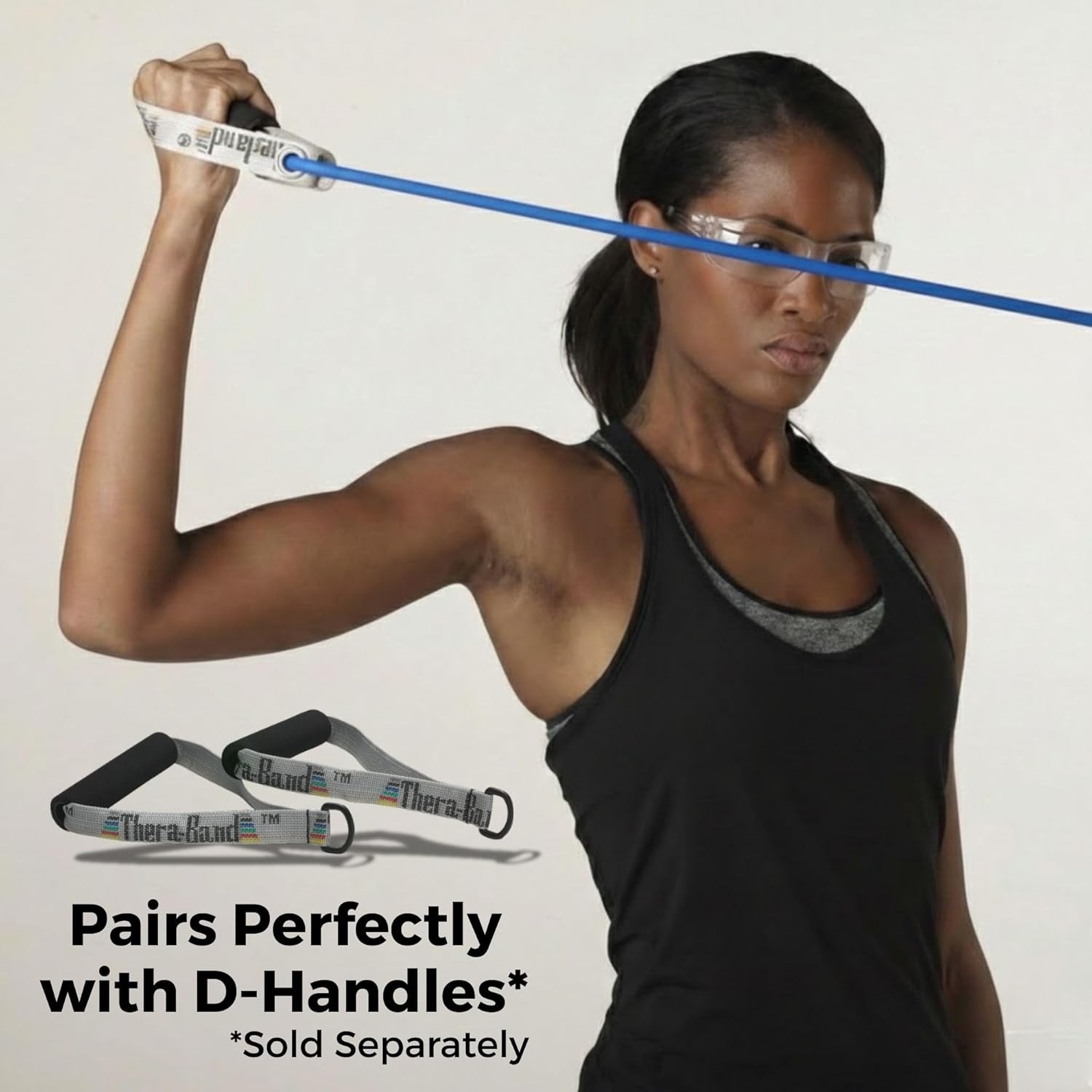 imageTHERABAND Latex Resistance Tubing Silver Super Heavy Level 6 100 ft Roll Professional Grade Resistance Band for Exercise Upper and Lower Body Workouts CuttoLength ColorCoded LevelsLevel 4 Extra Heavy Blue