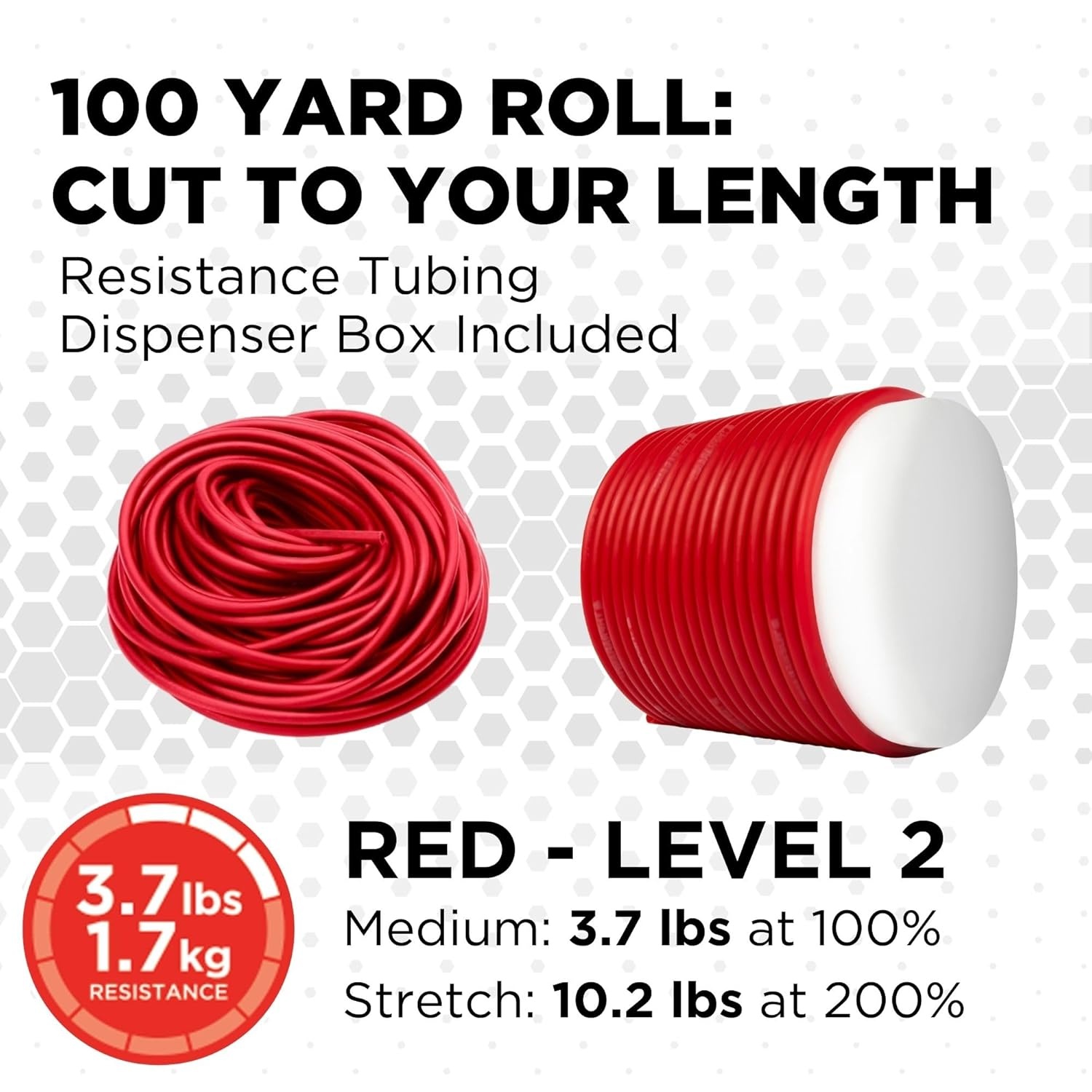 imageTHERABAND Latex Resistance Tubing Silver Super Heavy Level 6 100 ft Roll Professional Grade Resistance Band for Exercise Upper and Lower Body Workouts CuttoLength ColorCoded LevelsLevel 2 Medium Red