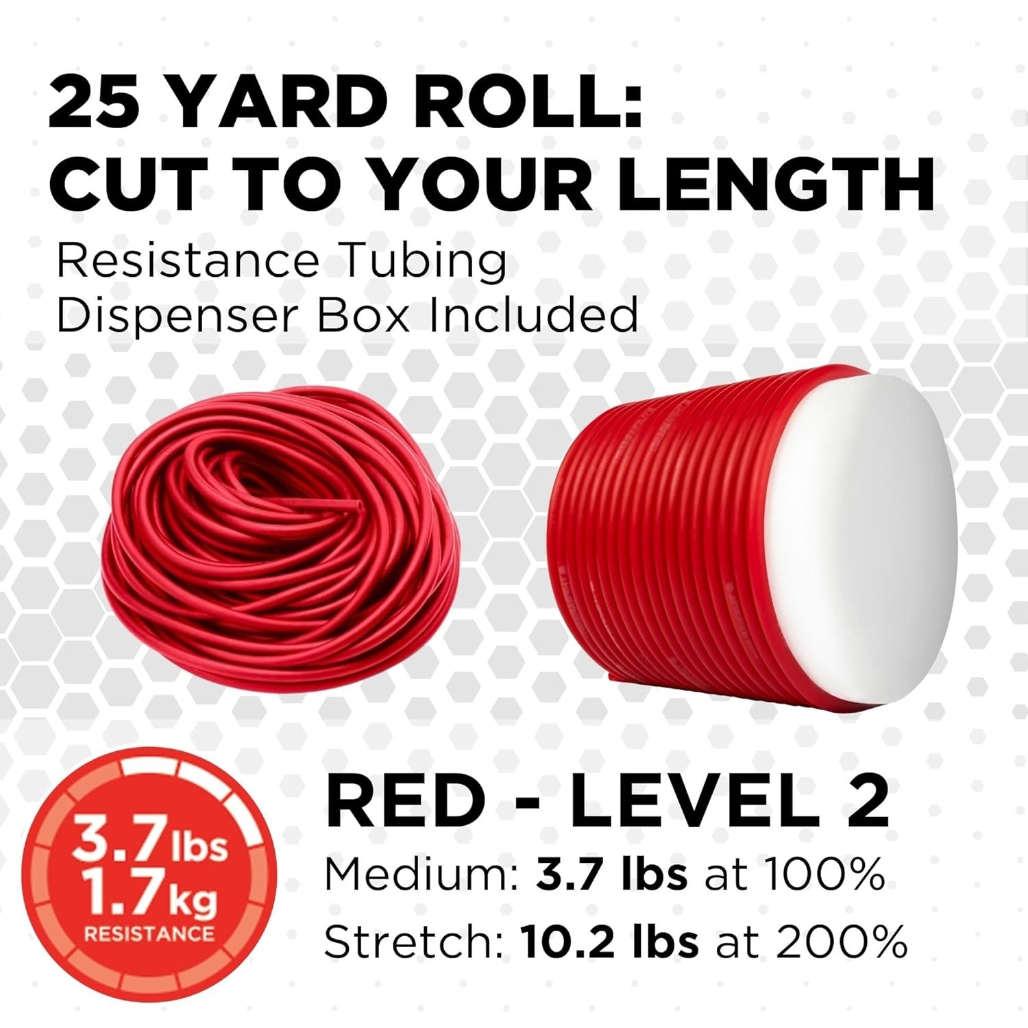 imageTHERABAND Latex Resistance Tubing Silver Super Heavy Level 6 100 ft Roll Professional Grade Resistance Band for Exercise Upper and Lower Body Workouts CuttoLength ColorCoded LevelsLevel 2 Medium Red