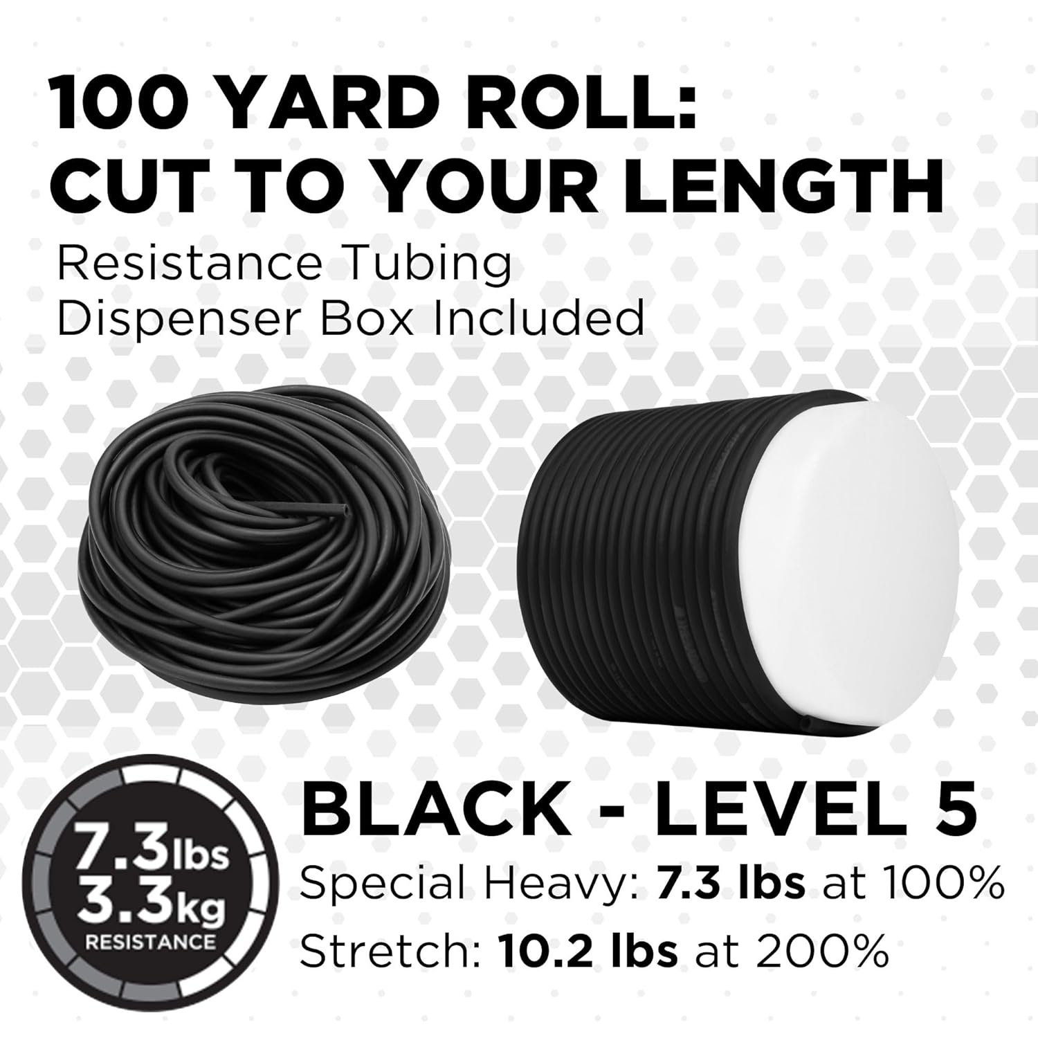 imageTHERABAND Latex Resistance Tubing Silver Super Heavy Level 6 100 ft Roll Professional Grade Resistance Band for Exercise Upper and Lower Body Workouts CuttoLength ColorCoded LevelsLevel 5 Special Heavy Black