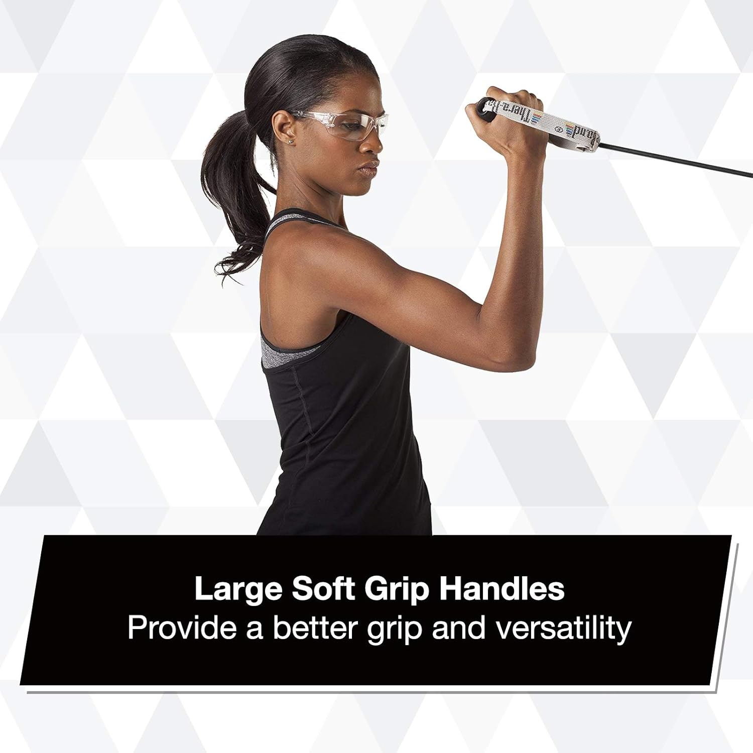 imageTHERABAND Resistance Tubing with Soft Handles Black Special Heavy Level 50 Latex Stretch Resistance Bands for Exercise Professional Workout Bands for Upper amp Lower Body ColorCoded LevelsBlack Special Heavy Advanced Level 1