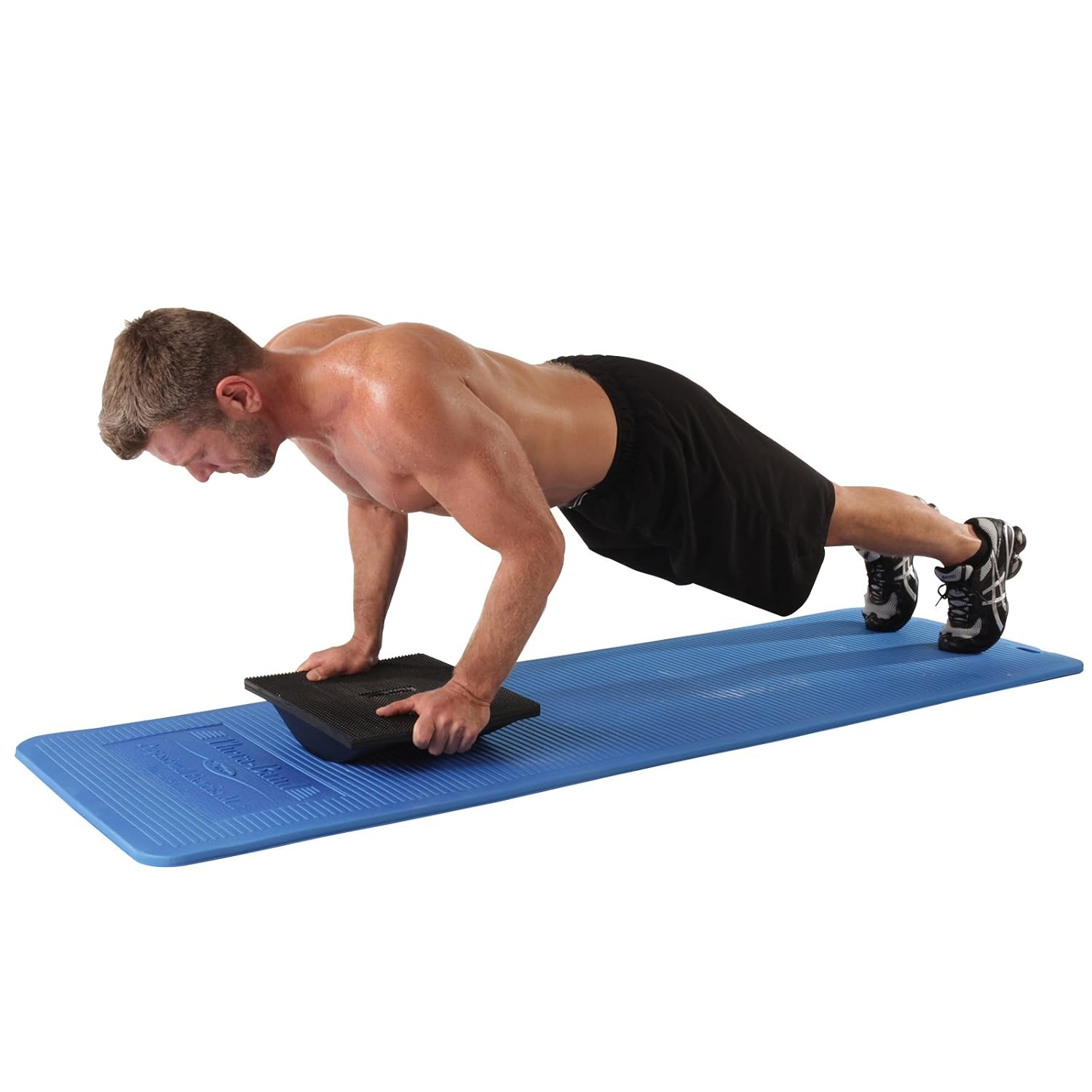 image:imageTHERABAND Extra Thick Exercise Mat 75L x 40W x 06 Thick Blue High Density Foam Mat for Yoga Pilates Home Workouts Waterproof NonSlip Floor MatBlue