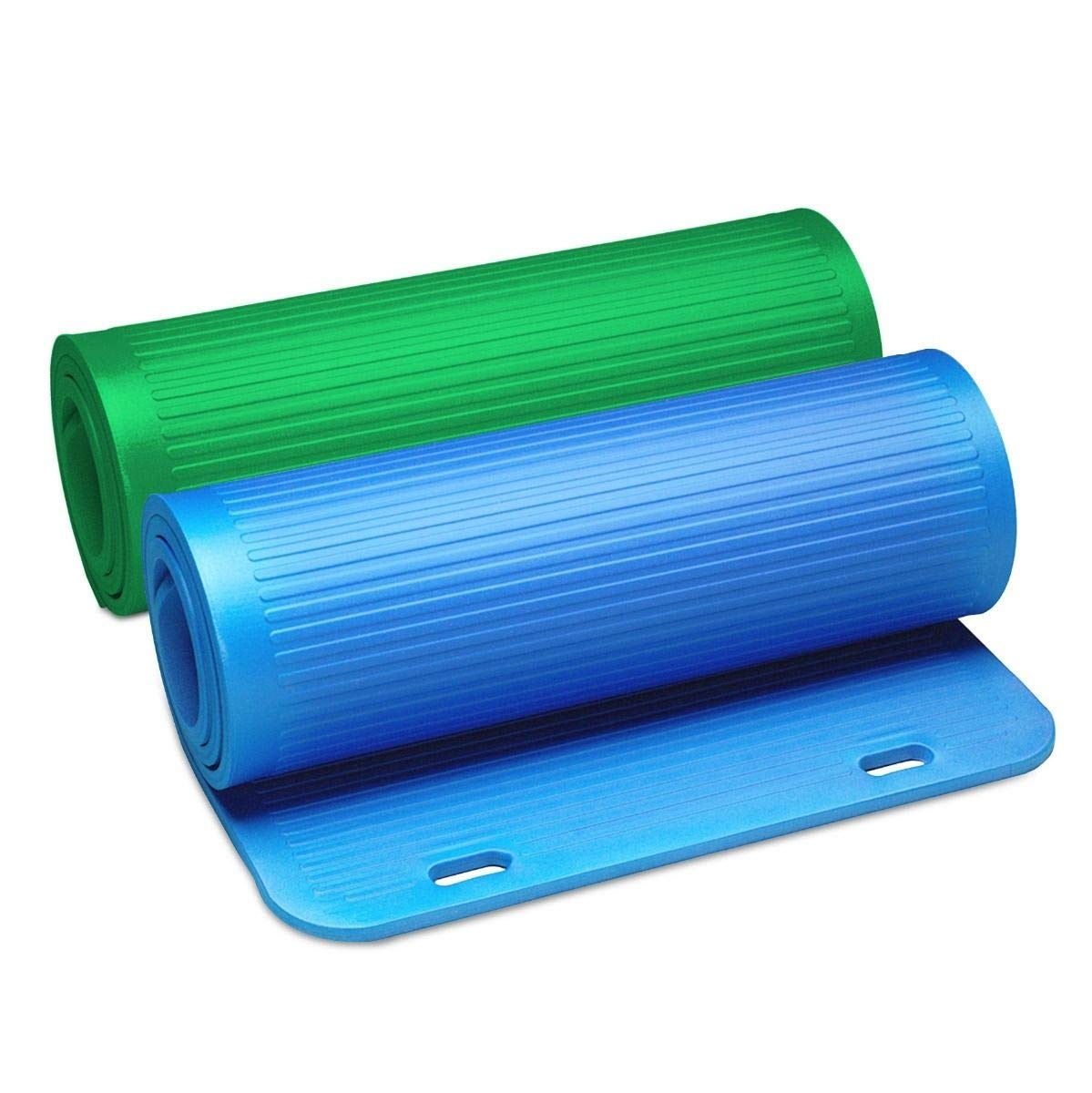 image:imageTHERABAND Extra Thick Exercise Mat 75L x 40W x 06 Thick Blue High Density Foam Mat for Yoga Pilates Home Workouts Waterproof NonSlip Floor MatBlue