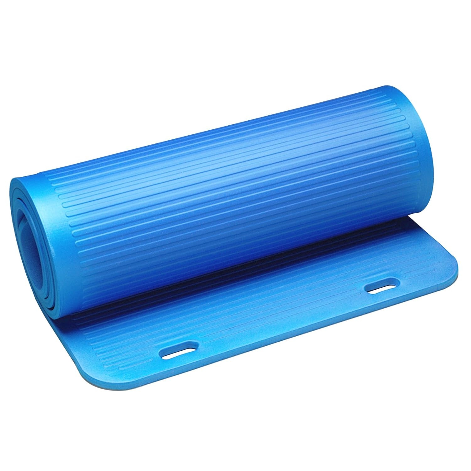 image:imageTHERABAND Extra Thick Exercise Mat 75L x 40W x 06 Thick Blue High Density Foam Mat for Yoga Pilates Home Workouts Waterproof NonSlip Floor MatBlue